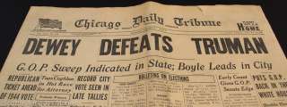 1948 DEWEY DEFEATS TRUMAN ~ Chicago Tribune Newspaper ~ Genuine 
