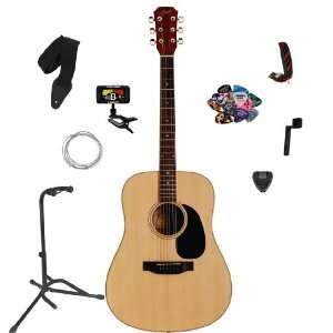  Austin AA30 O Acoustic Folk Guitar, with Legacy 30 Piece Guitar 