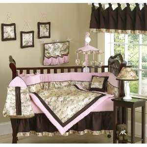    Abby Rose Pink And Brown 9 Piece Baby Crib Bedding Set: Baby