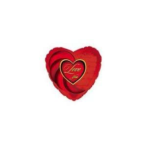  18 inch Red I Love You Heart Shaped Metallic Balloons 