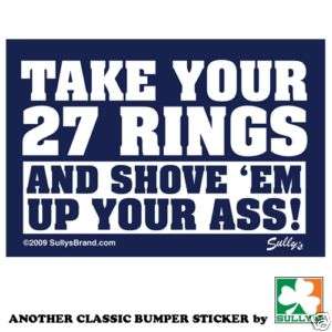 TAKE YOUR 27 RINGS Red Sox Sticker FREE SHIPPING  