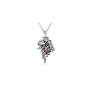    2.50 Cts Ruby Marcasite Filigree Pendant in Silver Jewelry
