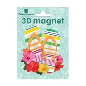  Paper House 3D Magnets 1/Pkg Flip Flops; 3 Items/Order 