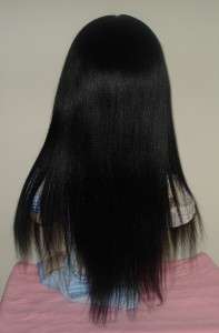 20 Small Light Yaki Hidden Knots Silk Top Indian Remy Full Lace Wig 
