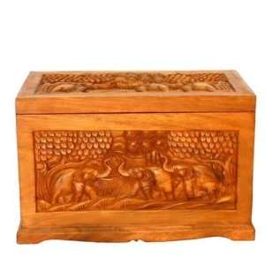  AsiaEXP Carved Wood Hope Chest or Storage Trunk with 