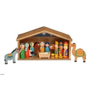  Workshop Traditional Wooden Nativity Scene for Children: Toys & Games