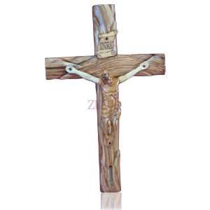    35cm Hand Carved Olive Wood Crucifix & Cross: Everything Else