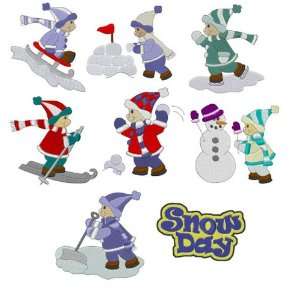 Snow Day Collection Embroidery Designs on Multi Format CD   StitchClix 