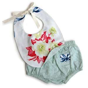  Baby Gardenia Bib & Bloomer Set