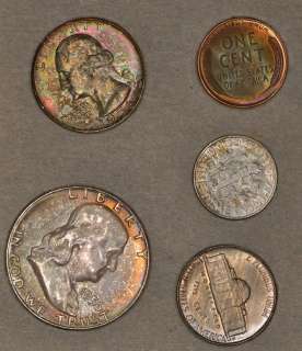 1956 P/D DOUBLE MINT SET COLORFUL TONING (20 COINS)  