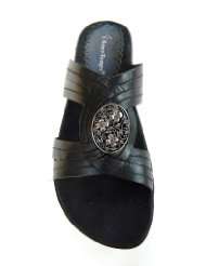 Bare Traps Black Sandals Slide Leather Upper Size 6m