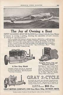 1915 Gray Motor Co Detroit MI Ad Joy of Owning a Boat  