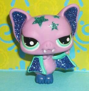 Littlest Pet Shop~#2142 SPARKLE SHIMMER PURPLE VAMPIRE BAT Glitter 