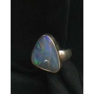  STERLING SILVER AUSTRALIAN OPAL FREE FORM RING~ 