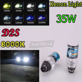 2x HID Xenon light D2S 8000K 35W Bulbs white/blue color  