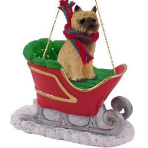  Cairn Terrier Red Sleigh Christmas Ornament