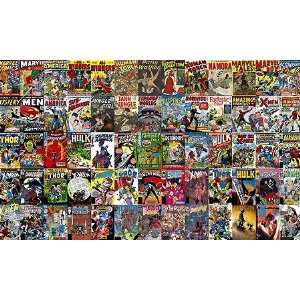   Heroes Wall Mural   Big Comic Book Covers Mural Accent: Home & Kitchen