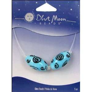  Blue Moon Beads   Art Glass   Jewelry Beads   Oval   Swirl 