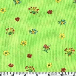 45 Wide Zippy Jungle Floral Lime Green Fabric By The 