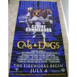  2001 Warner Bros Cat & Dogs 2 sided Vinyl Movie Banner 