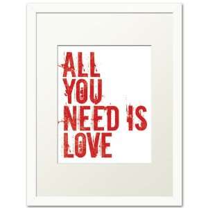  All You Need Is Love, white frame (classic red): Home 