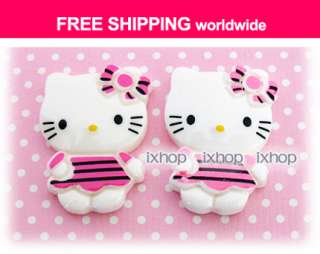 12 pcs Hello Kitty Stripes (Large) Resin Cabochon Flatback 6001 0355 