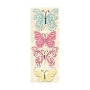  K&Company Watercolor Bouquet Fabric Art Butterfly; 3 Items 