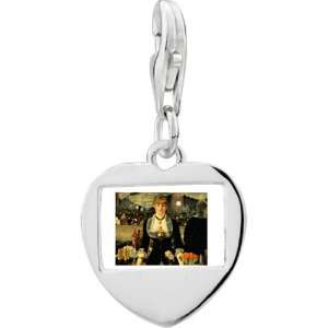  Manet Folies Bergere Art Photo Heart Frame Charm: Pugster: Jewelry