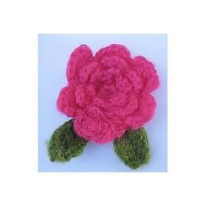   10pc Hot Pink Rose Flowers Crochet Applique CR3: Arts, Crafts & Sewing
