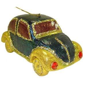  Blue Retro Love Bug Beetle Car Christmas Ornament: Home 