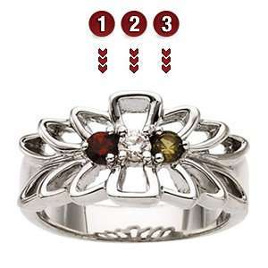  Angels Wings Sterling Silver Mothers Ring: Jewelry