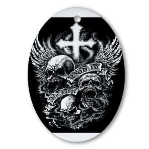   (Oval) God Is My Judge Skulls Cross and Angel Wings: Everything Else