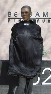 56761 New Black Sheared Mink Fur Stroller Coat Jacket M L Large  
