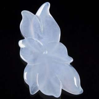 w2839 Carved blue chalcedony flower pendant bead  