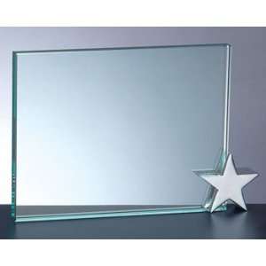  Jade Glass Achievement Award with Chrome Star Holder 