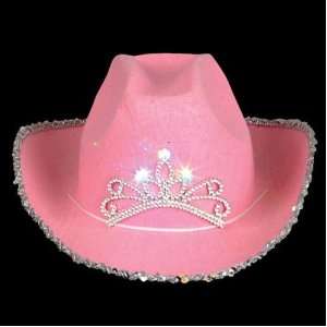  Child Pink Blinking Tiara Cowboy Hat: Toys & Games