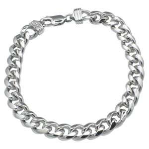  Sterling Silver 8.5 inch Mens Cuban Link Bracelet (9.25mm): Jewelry