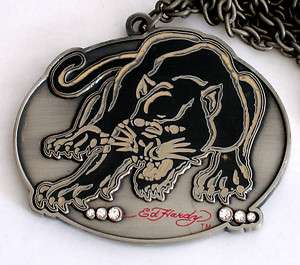 LICENSED ED HARDY PROWLING PANTHER PENDANT NECKLACE  