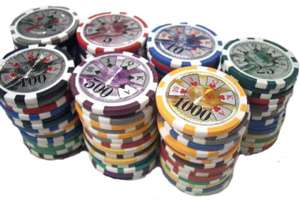 500 Ben Franklin Poker Chip Set 14 table gm FREE BOOK  