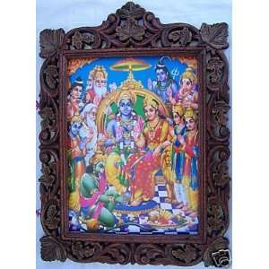  Ram Darbar, All God giving Blessing, Wood Frame 