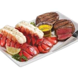 Lobster Gram M4FM2 Two 4 5 oz. Maine Lobster Tails & Two 6 0z. Filet 