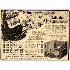 1899 Ad Adams & Westlake Co. Adlake Repeater Camera   Original Print 