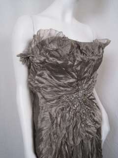 3255 Marchesa Dress Metal Ruffle Runway 6 S USA #0007JF  