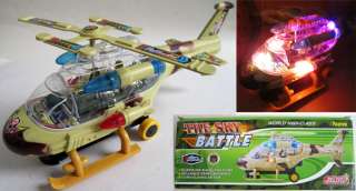 11 Battle Helicopter Plane Toy Sound Flash Bump & go #3316  