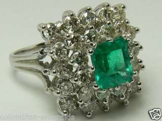 Gorgeous Colombian Emerald & Diamond Ring 5.20tcw  