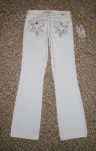   Miss Me CHICAGO White BOOTCUT Slim FLAP Pocket JEANS   27 x 34L   NWT