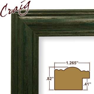 Picture Frame Classic Green 1.265 Wide Complete New Wood Frame (440GR 