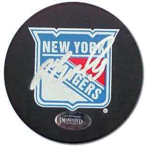  Pavel Bure Autographed New York Rangers Hockey Puck 