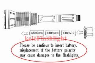 Battery 3x18650 Switch Press Tail cap on/off Size(mm)350(L)x80(Head 