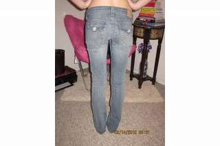 Womens True Religion Billy Straight leg Jeans w/ Crystals sz.25 Great 